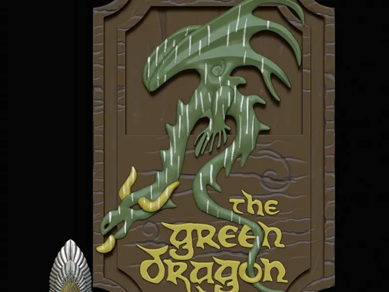 Green Dragon Sign lord of the rings 3D DIGITAL DOWNLOAD FILE