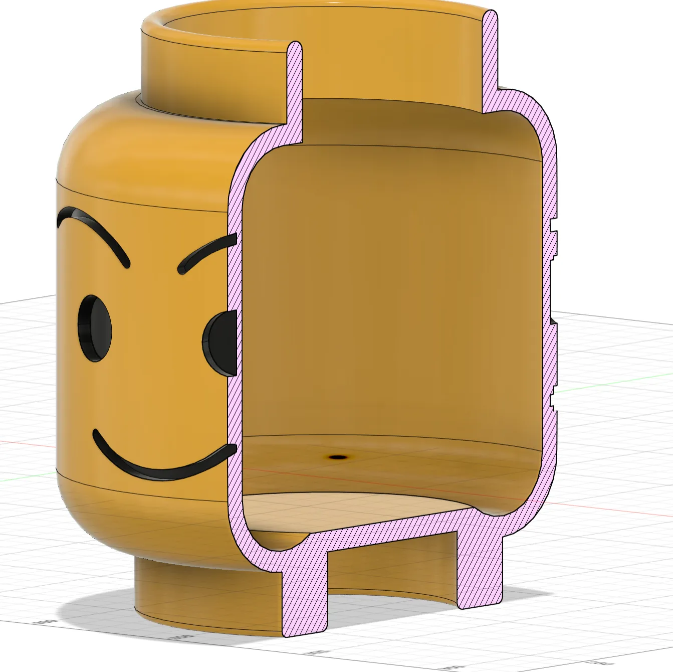 Minifigure Head pencil case with boy and girl faces STD