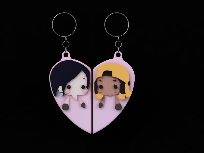 Sage and Raze Matching Keychains