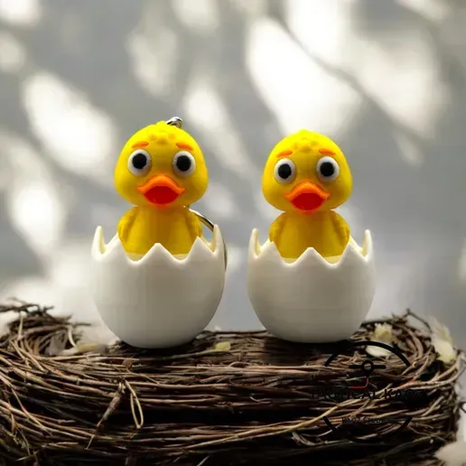Duck Hatchling Fidget Clicker Keychain