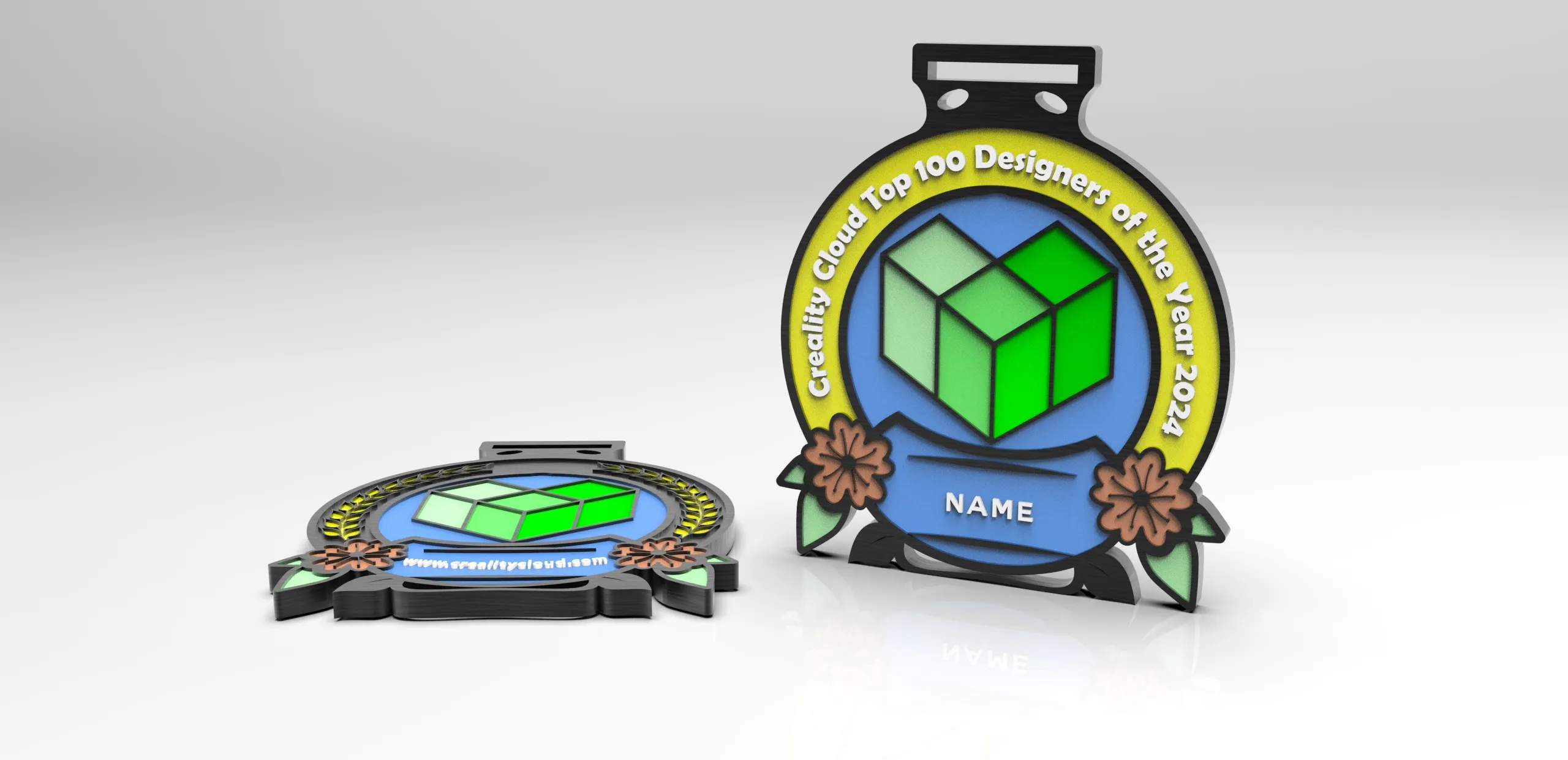 Creality Cloud Top100 Designers of the Year 2024 Metal Medal