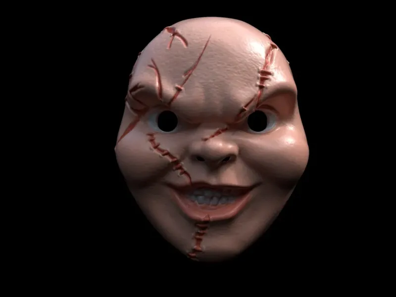 Chucky Scars Halloween Mask 3d digital download