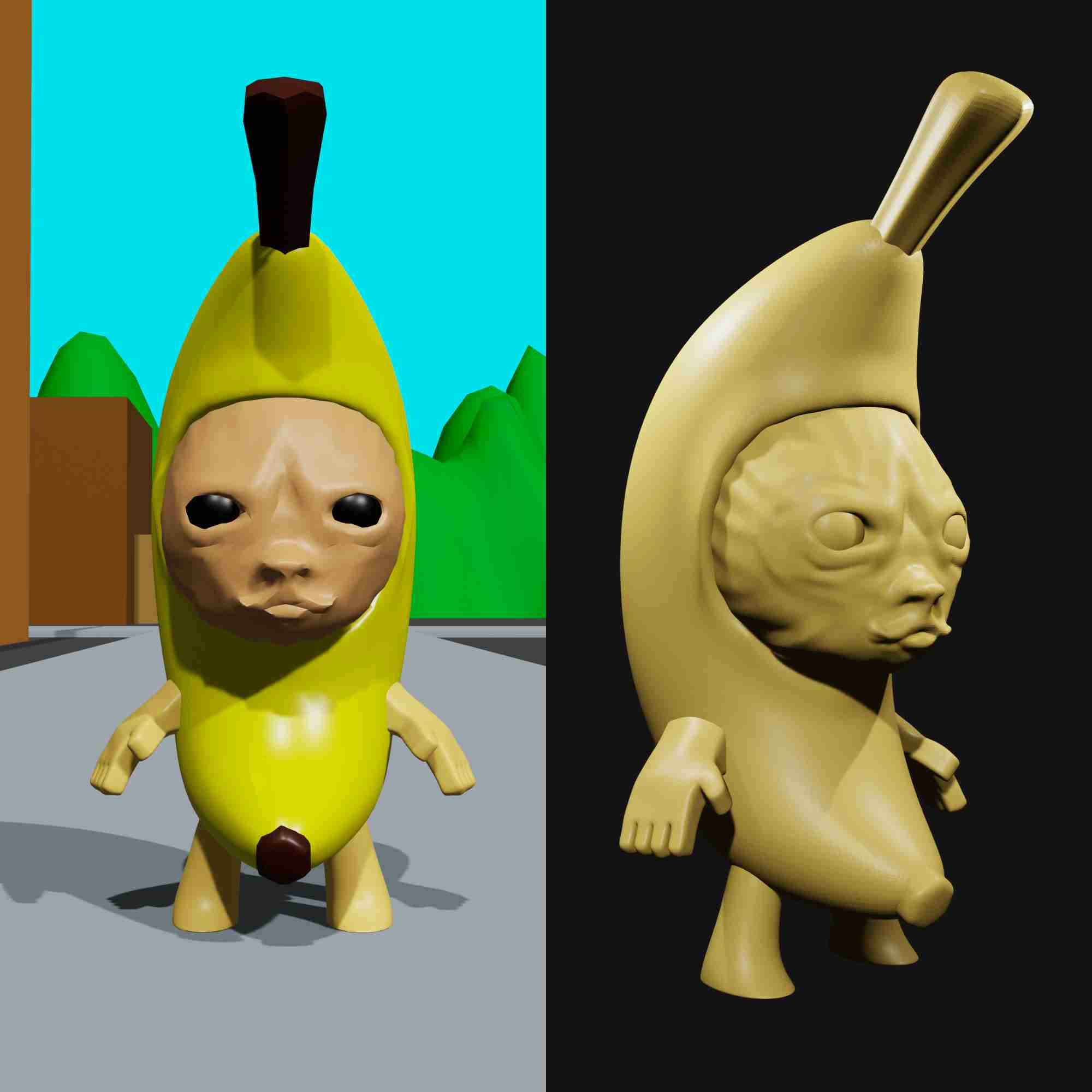 BANANA CAT PRINTABLE 3D MODEL | 3D models download | Creality Cloud
