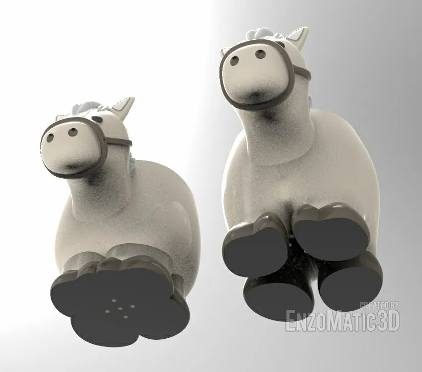 Horse - flower pot planter, pencil holder - 3mf stl