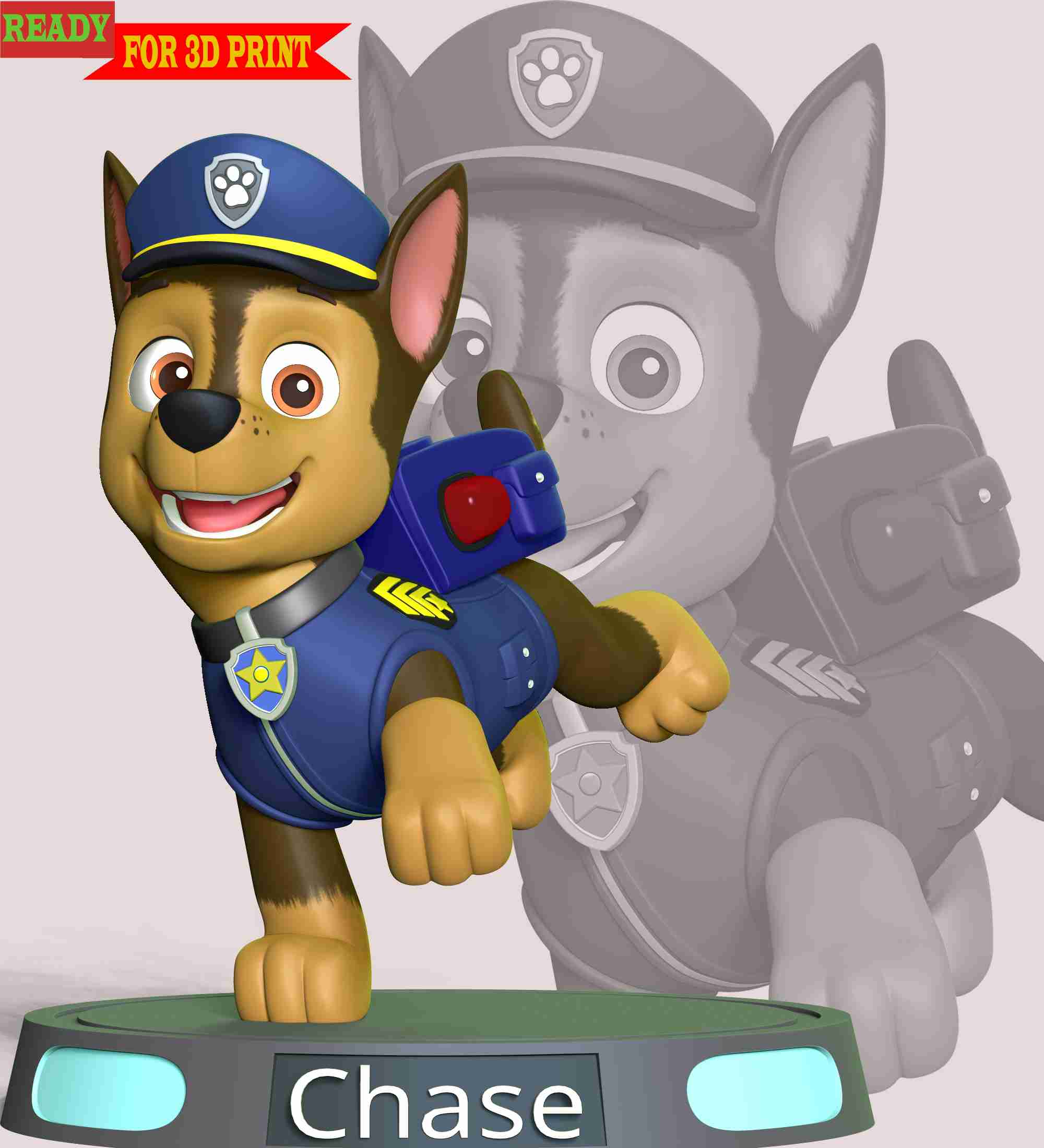 Chase paw patrol dog 3D model 3D printable