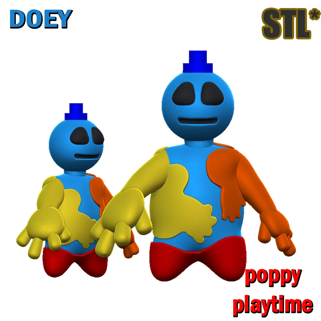 Poppy Playtime Chapter 4 Doey STL 3D Model Character Fanart
