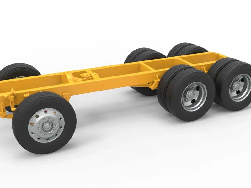 Chassis of Vintage GATR Racing Semi truck V4 Scale 1:25
