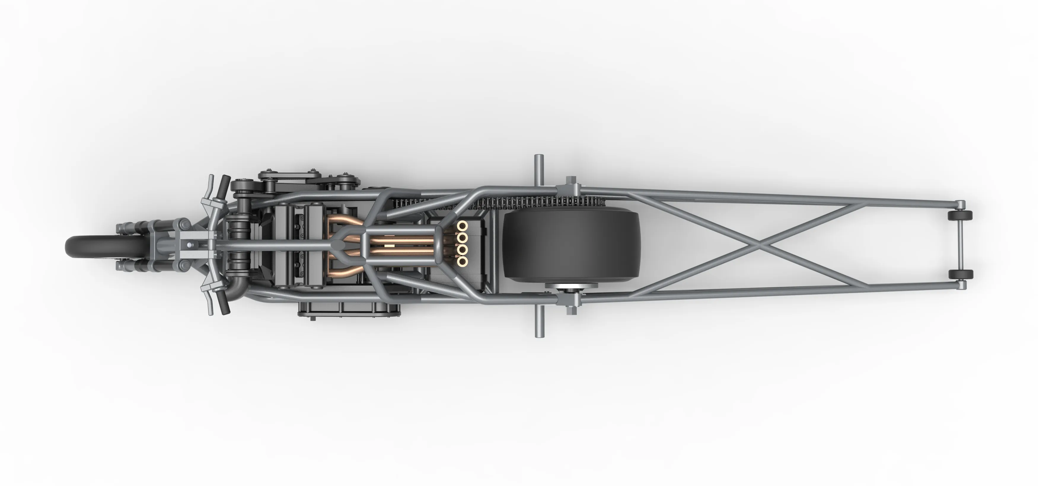 Top fuel dragster motorcycle Base Scale 1:25