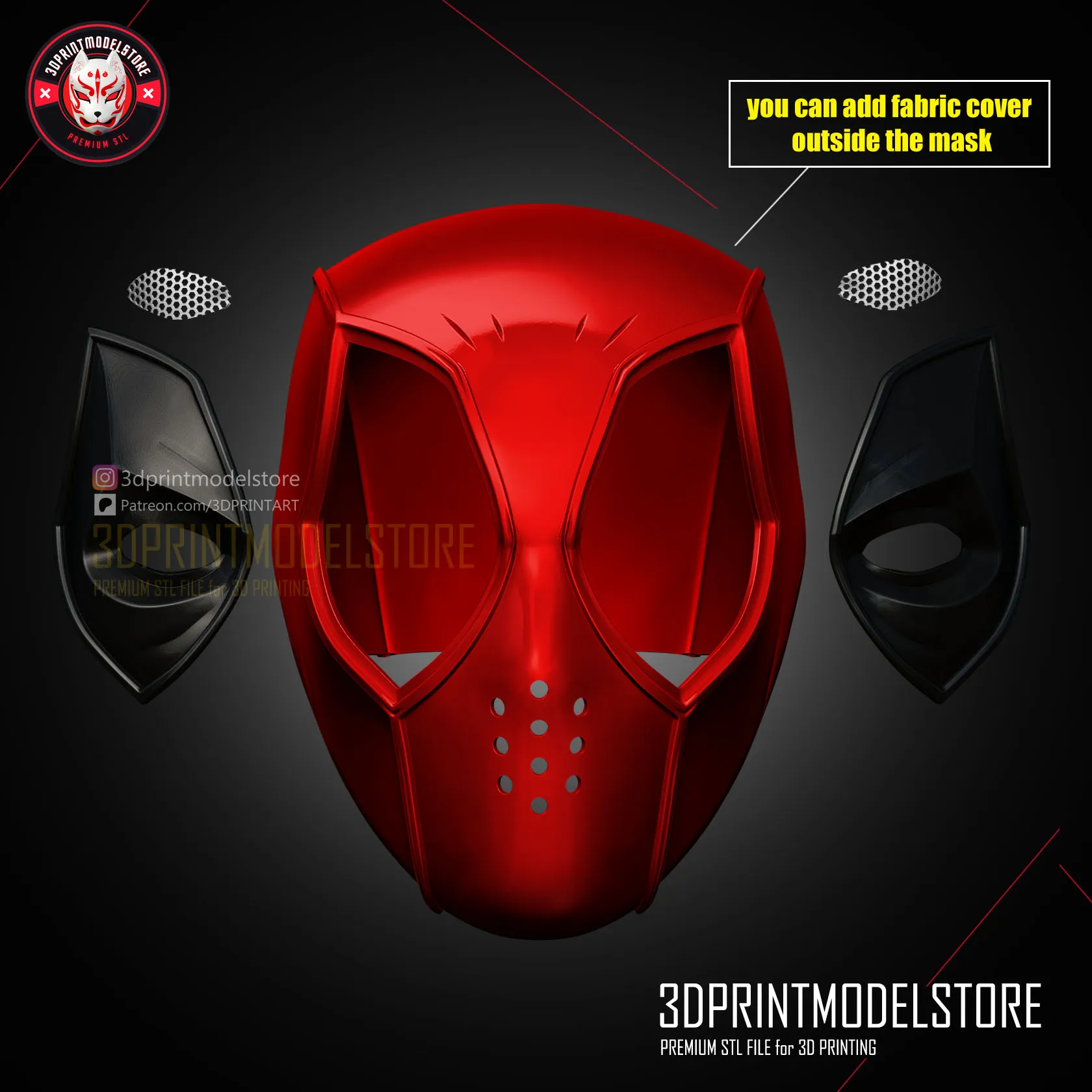 Deadpool Face Shell Mask - Marvel Comic Cosplay -Premium STL