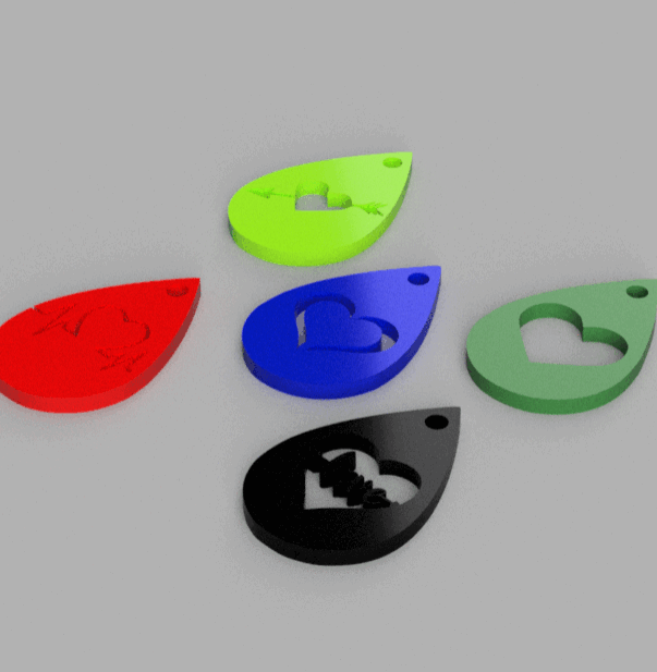 Valentine Key Chains 3D models download Creality Cloud