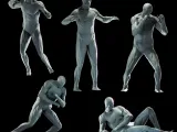 3d model with human musculature x 5 poses for study, anatomy-0