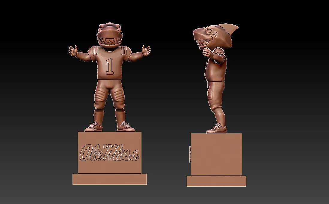 NCAA - Tony the Landshark - Ole Miss Rebels - 3d Print