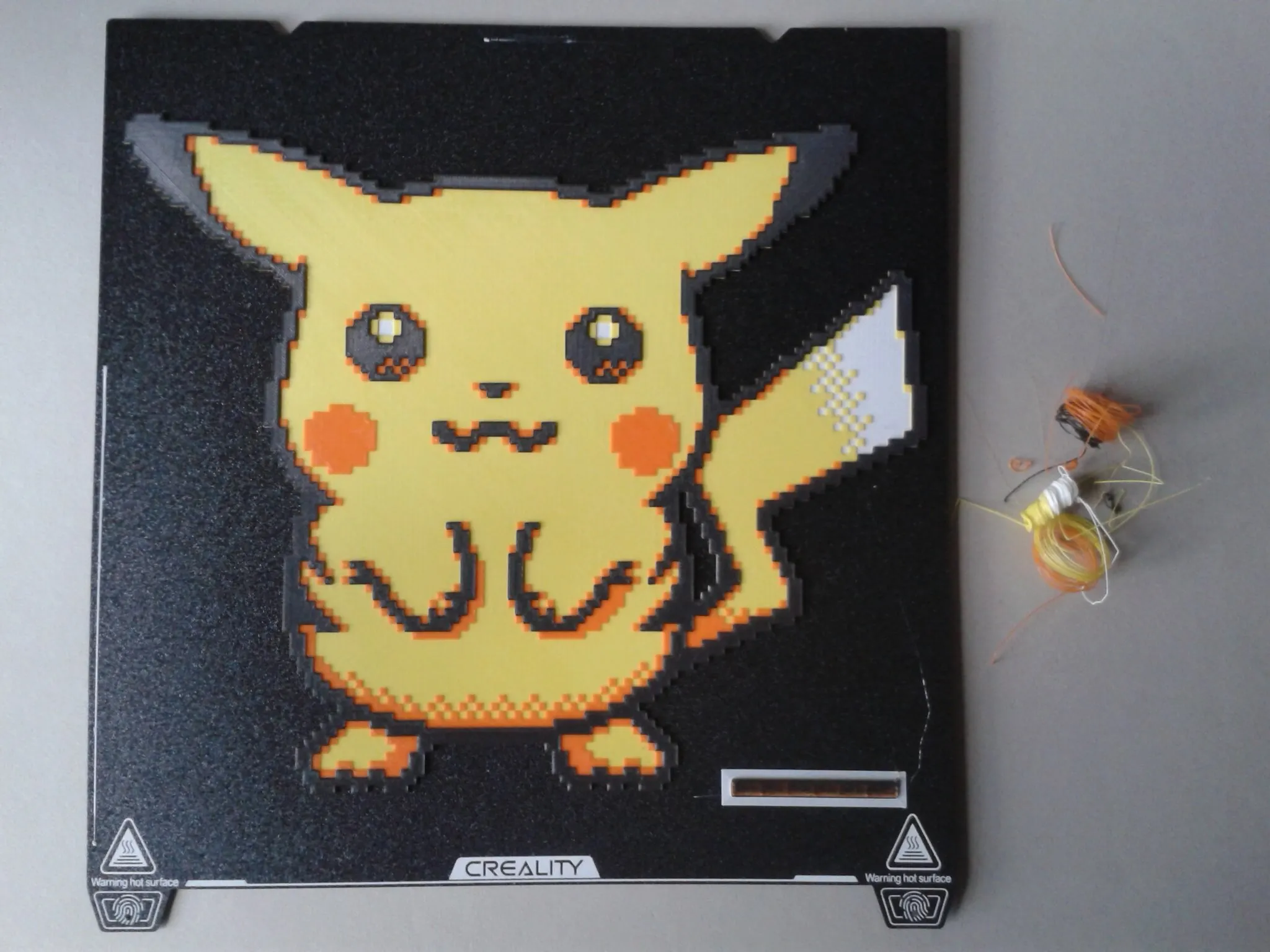 Pikachu, Pixel Art, 3 filament changes