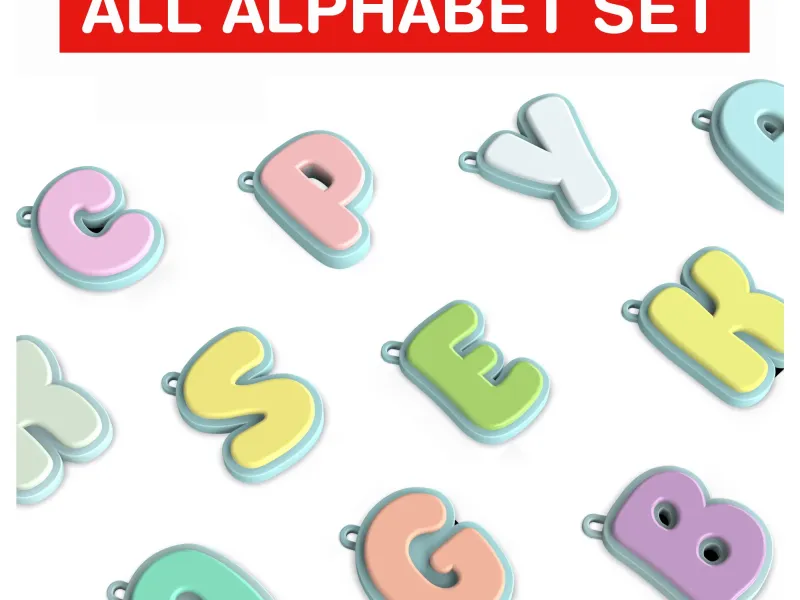 Pacote de Chaveiros de Letras, Todas as Letras do Alfabeto, Chaveiro de Iniciais