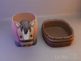 Horse - flower pot planter, pencil holder - 3mf stl-3