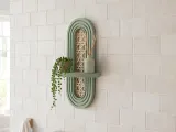 Boho Style Wall Shelf with Wicker Pattern - Modern Design-8