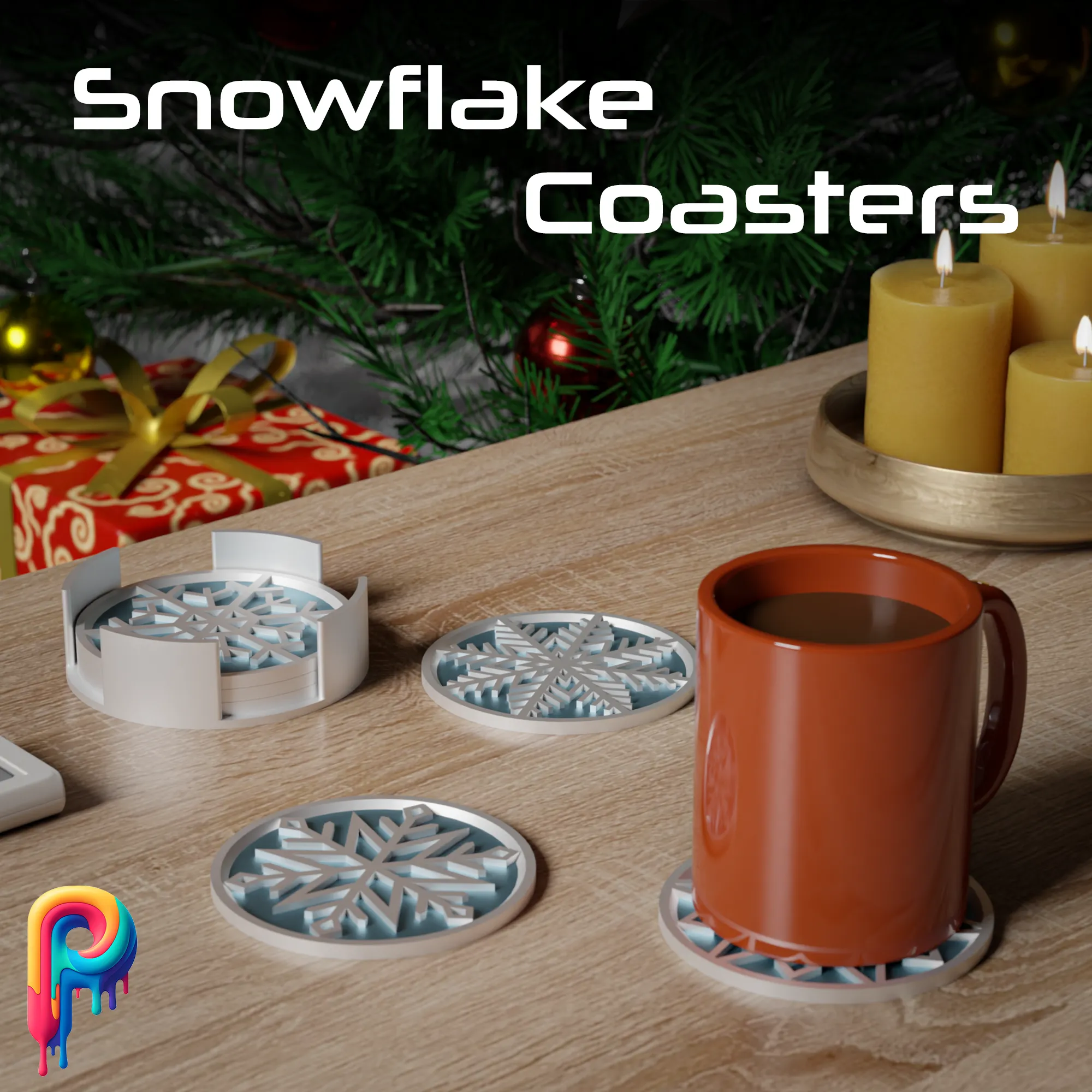Snowflake Coasters by Polymeria