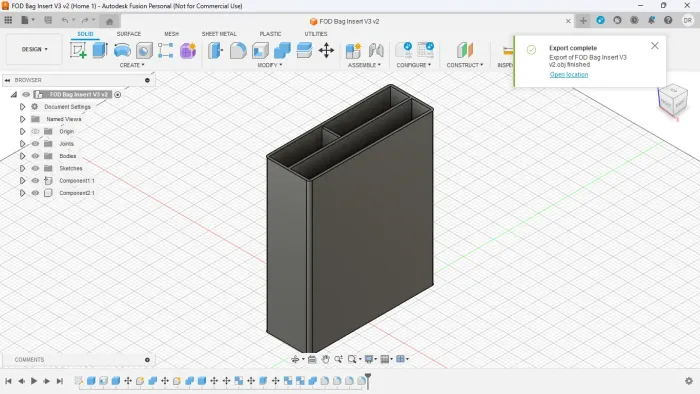 3D Printer Files | 3MF File | FOD Bag Insert Slim | Creality Cloud