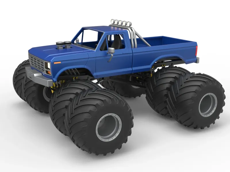 Vintage Monster Truck with double wheels Scale 1:25