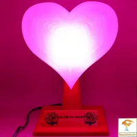 Retro Heart Lamp with Customizable Text-2
