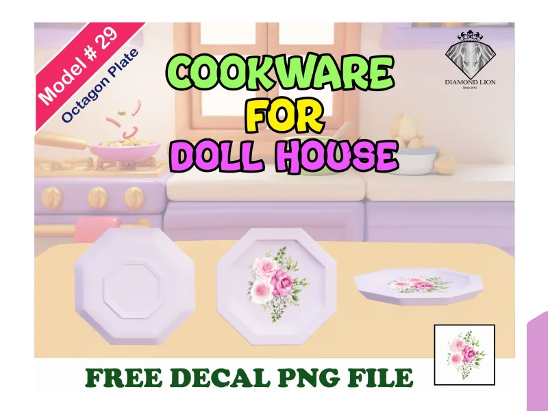 Octagon Dinner Plate with Free Decal
