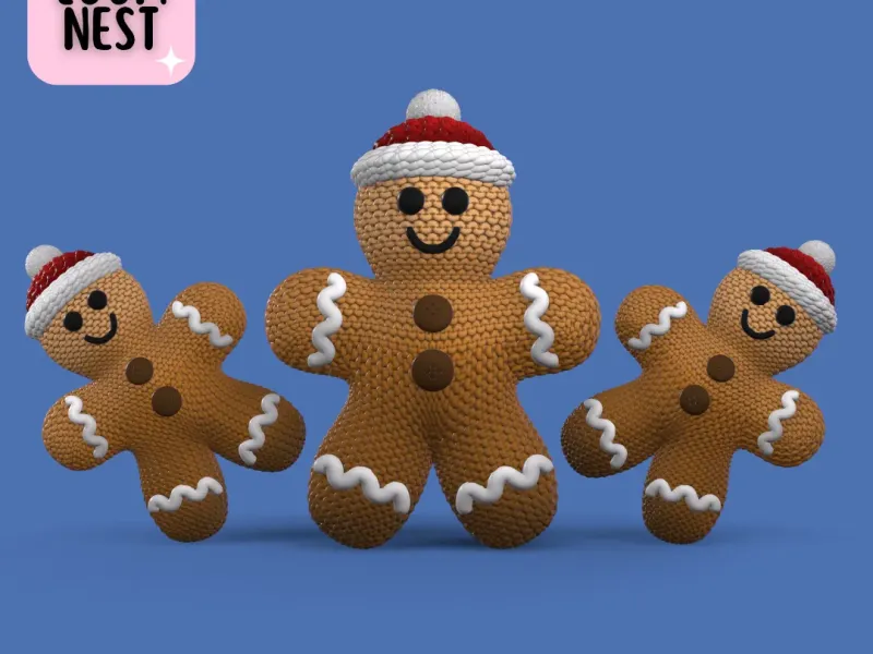 Gingerbread Man Knitted - Crochet - Christmas Decoration