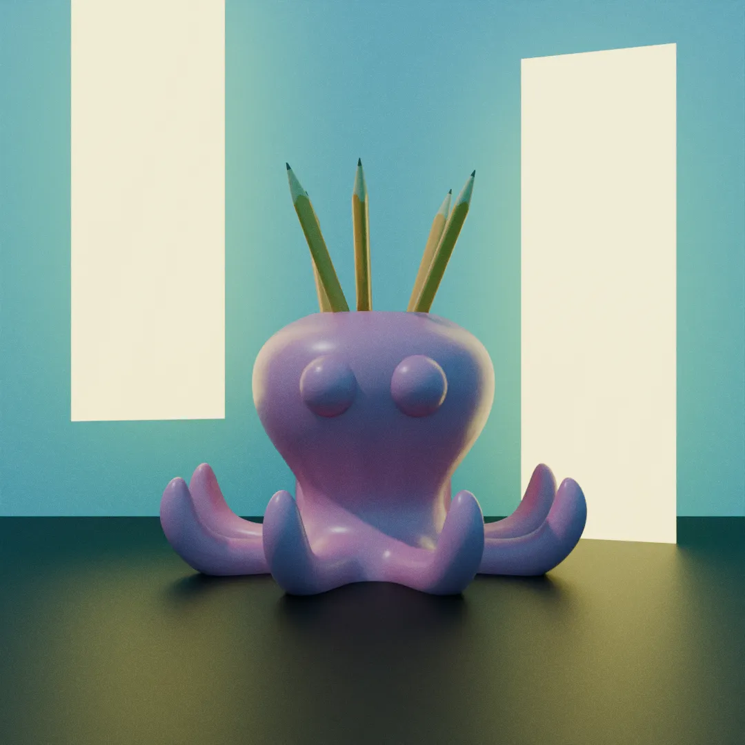 Octopus pencil holder