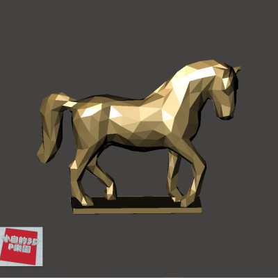 Low-Poly 3D Model - horse 低面數-馬