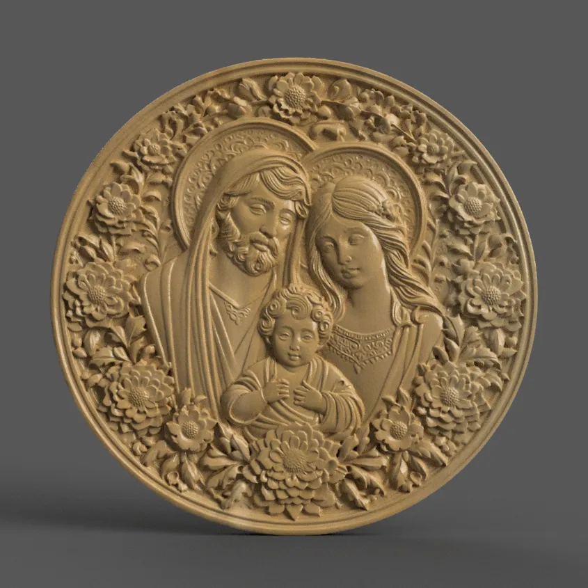 Holy Family Christmas Ornament Tree, Wall Art, and Keychain