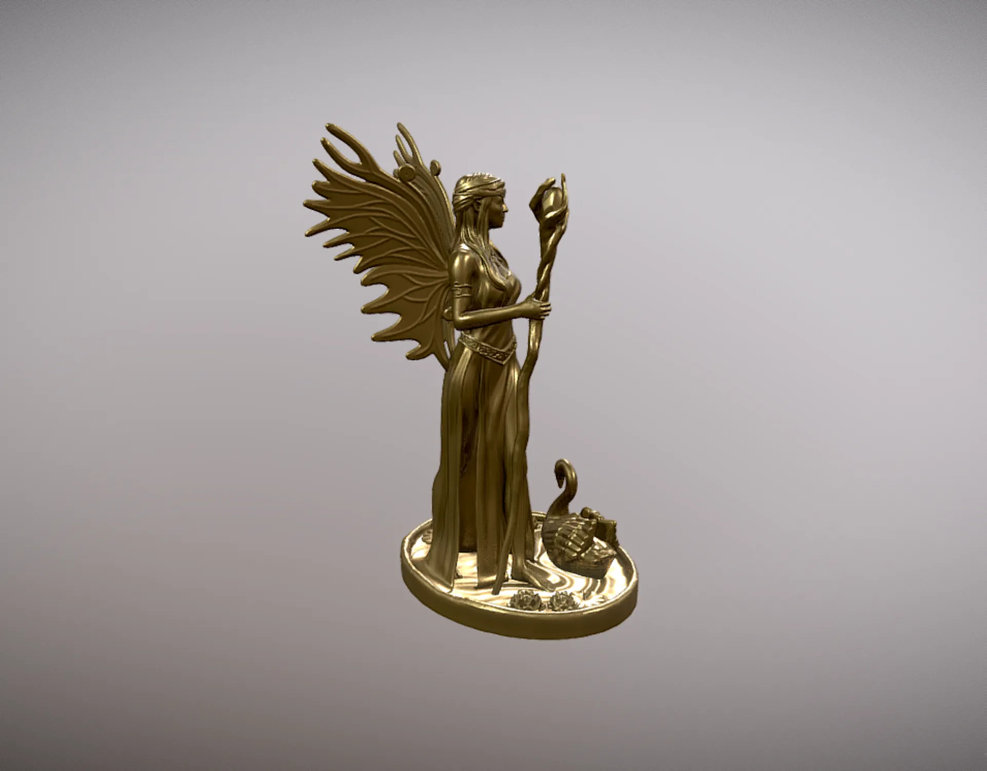 Aine Celtic Goddess Fairy Queen Druid Statue 3D Model