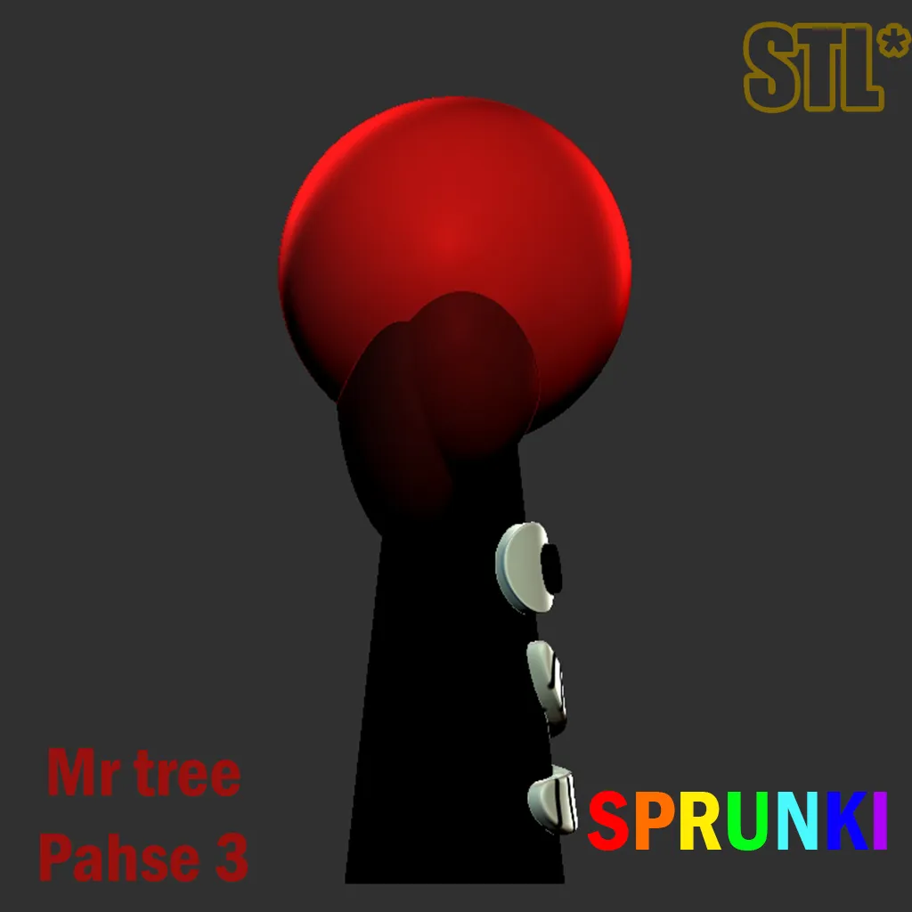Sprunki Incredibox Mr. Tree Phase 3 STL 3D Character Fanart