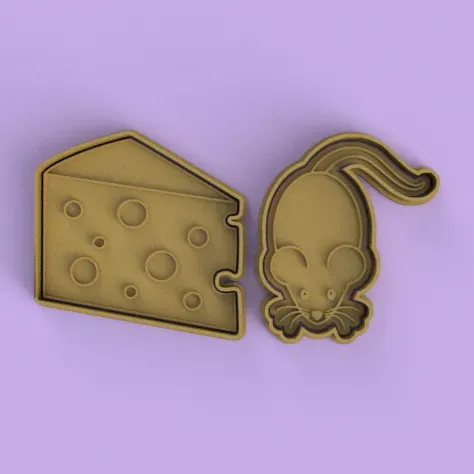 RATON QUESO CORTANTES + ESTAMPAS / MOUSE CHEESE CUTTERS