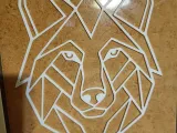 Wolf for wall wallart - low poly-3