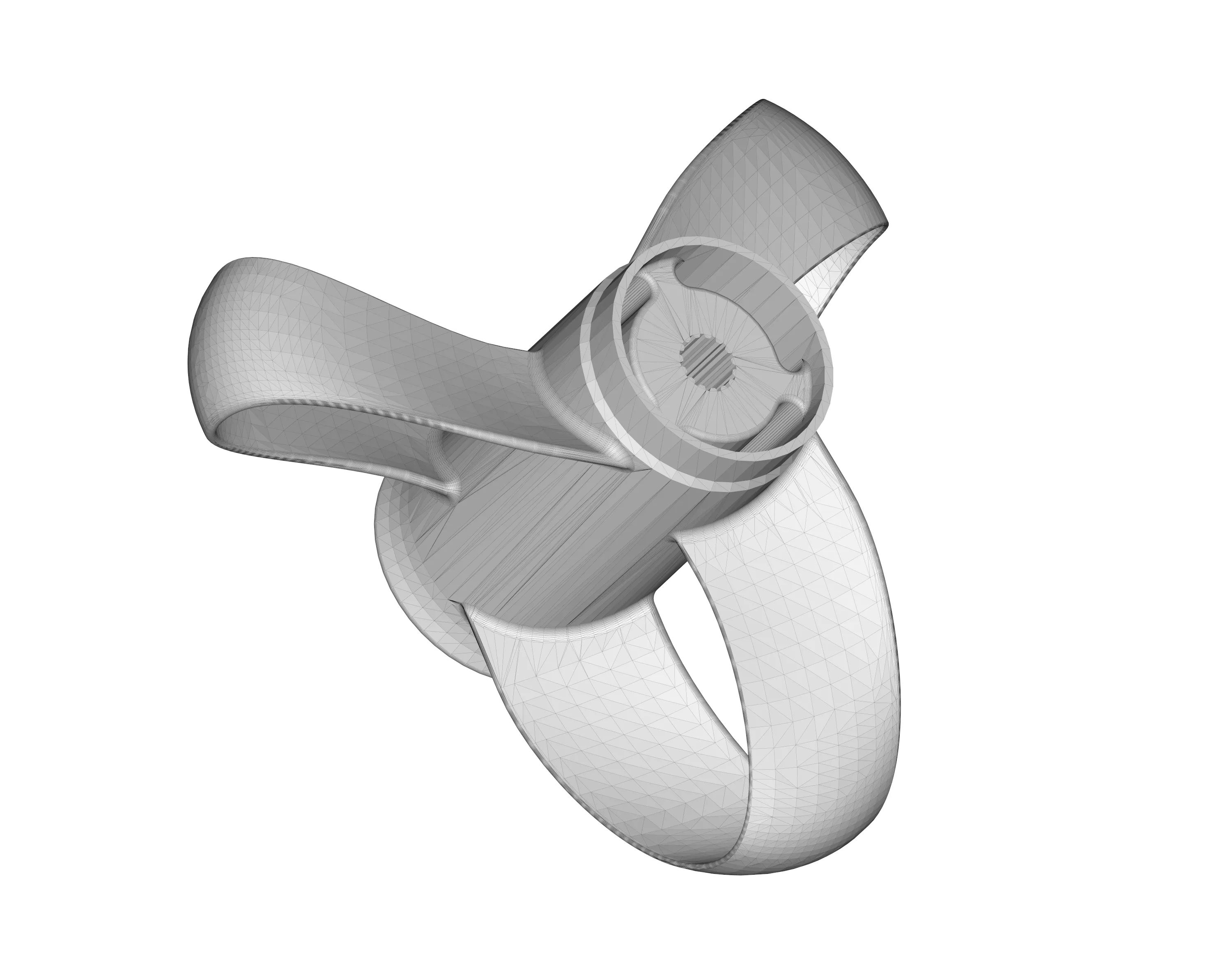 Sharrow toroidal boat propeller - 3 blades