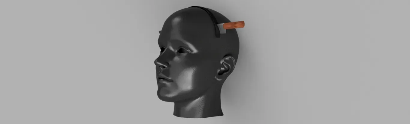 Fake knife hair peak for halloween