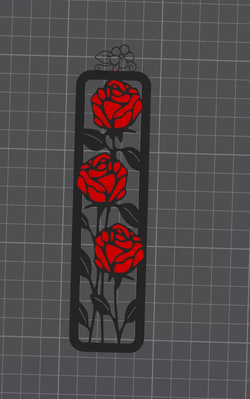 3D Printer Files | 3MF File | Dual Color Bookmark with Voronoi Roses ...