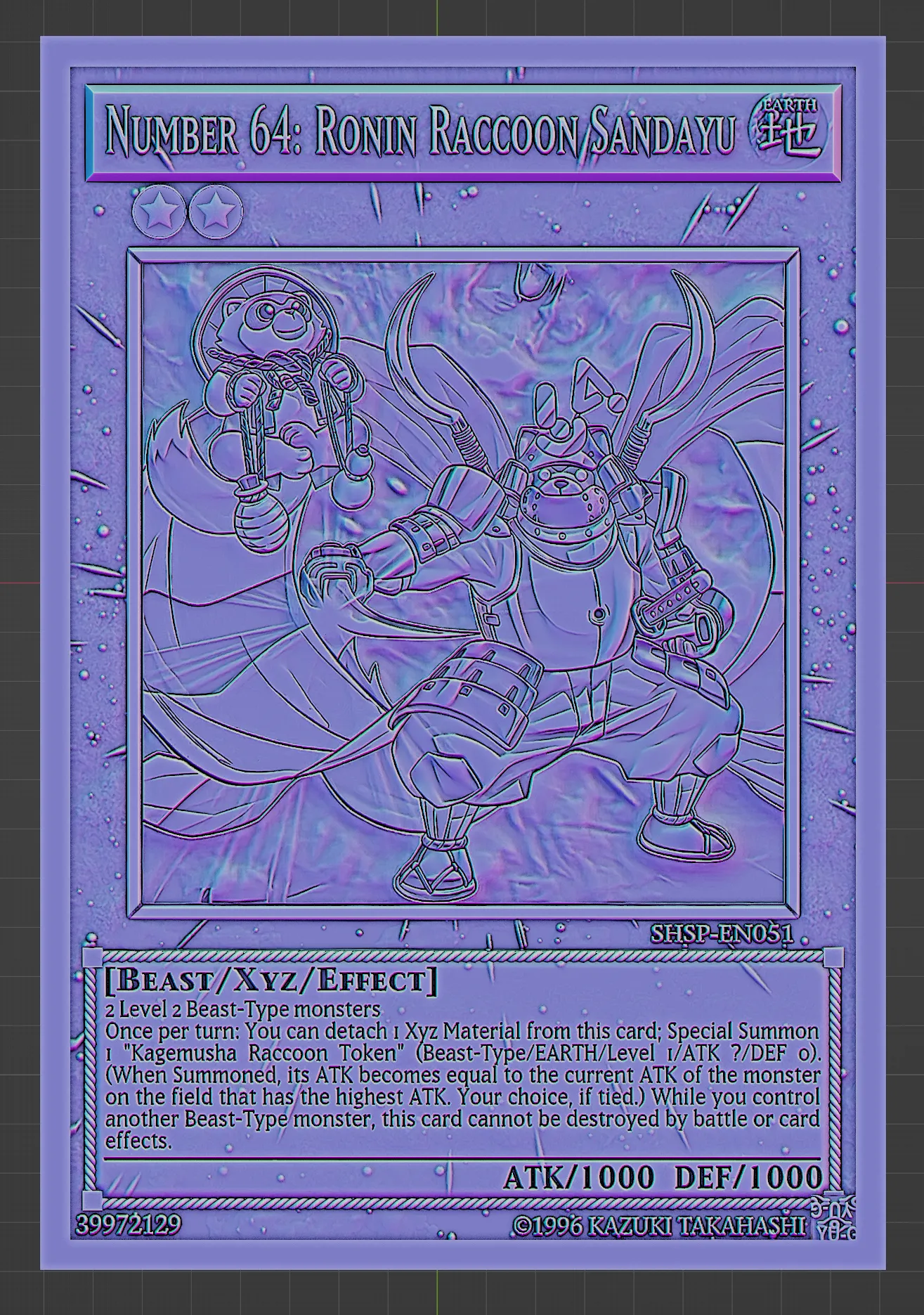 Number 64: Ronin Raccoon Sandayu - yu-gi-oh!