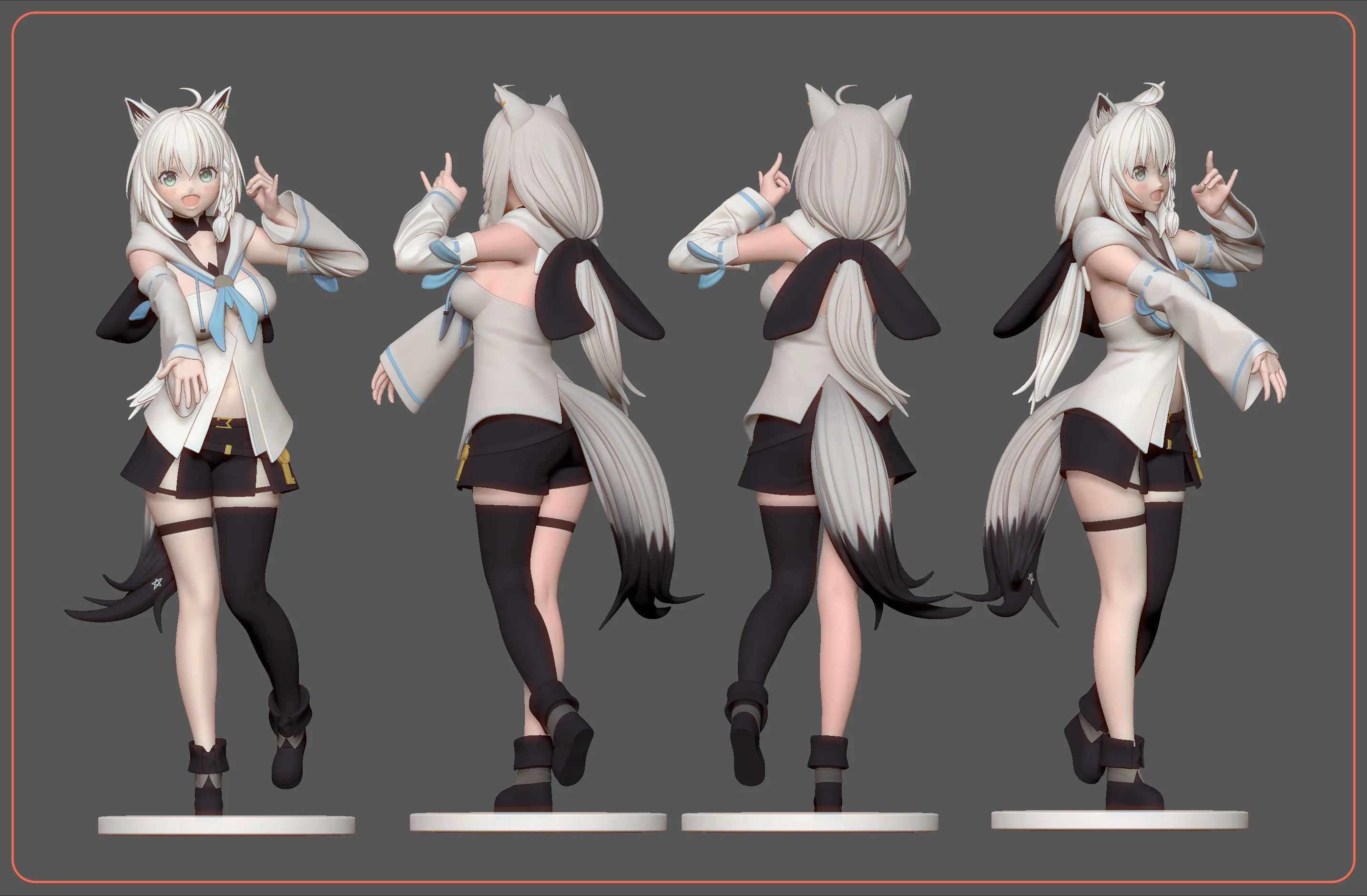 Shirakami Fubuki - Hololive Vtuber Figure for 3D printing