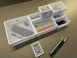 Modular openwork storage basket kit with lid-4