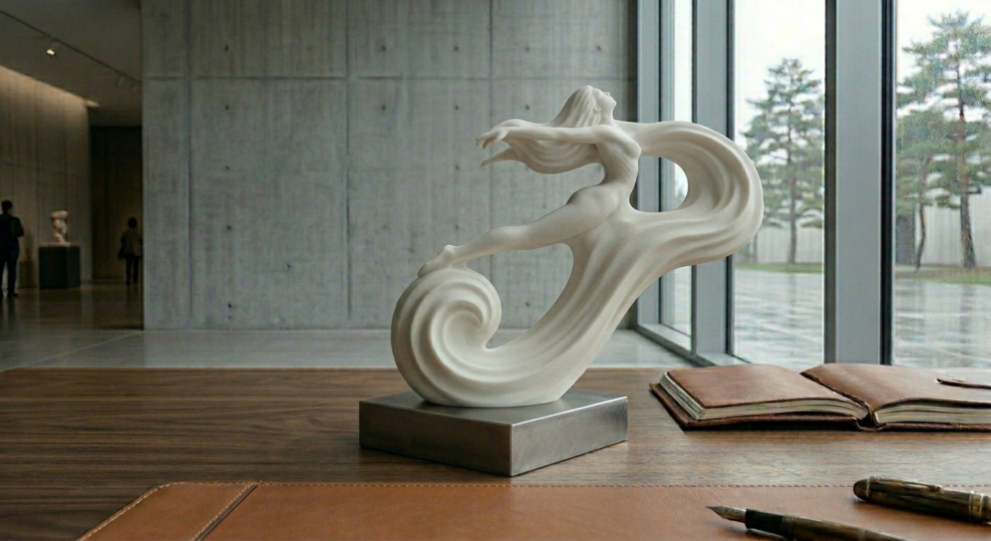 Zen Wave Motion - Abstract Fluid Sculpture