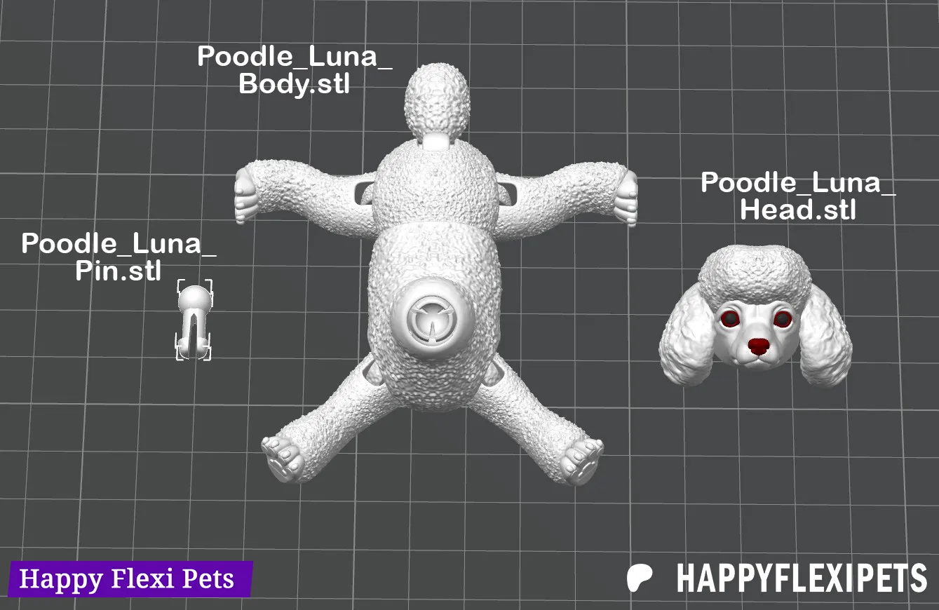 Poodle dog the articulated flexi toy by Happy Flexi pets