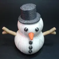 KNITTED SNOWMAN FIGURINE AND ORNAMENT - MULTIPARTS-1