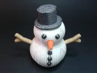 KNITTED SNOWMAN FIGURINE AND ORNAMENT - MULTIPARTS-1