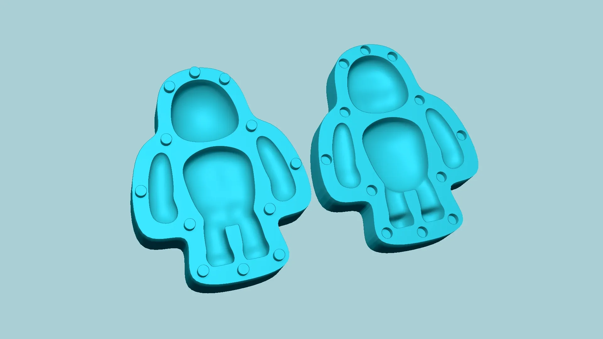 Molde para galletas A01 - Partes del cuerpo Chibi