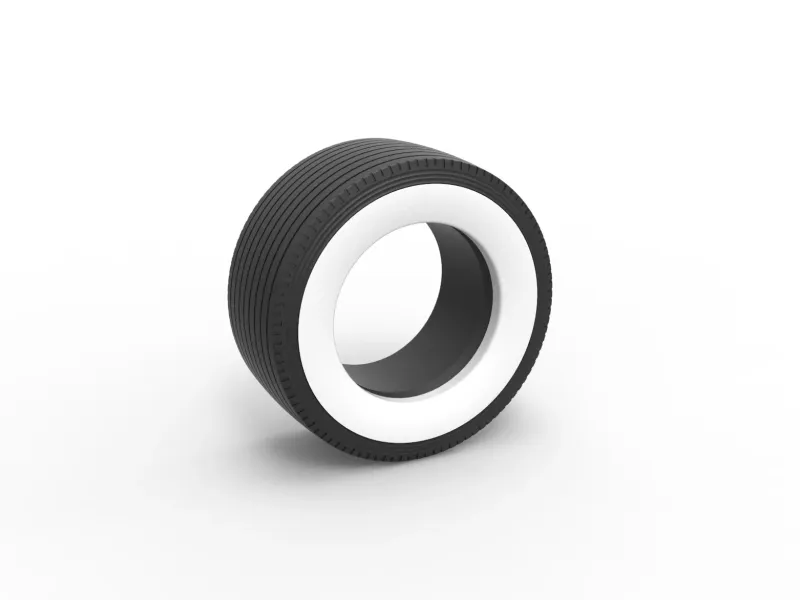 Super single semi Whitewall tire Version 2 Scale 1:25