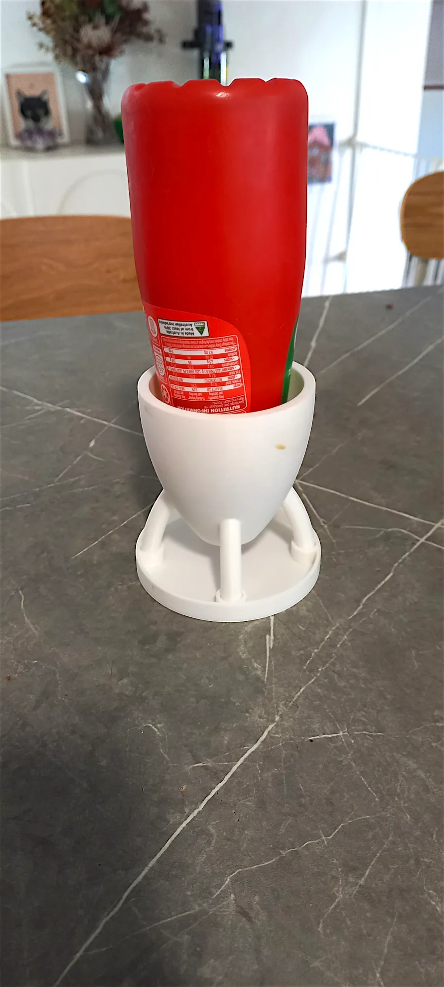 Upside down bottle holder