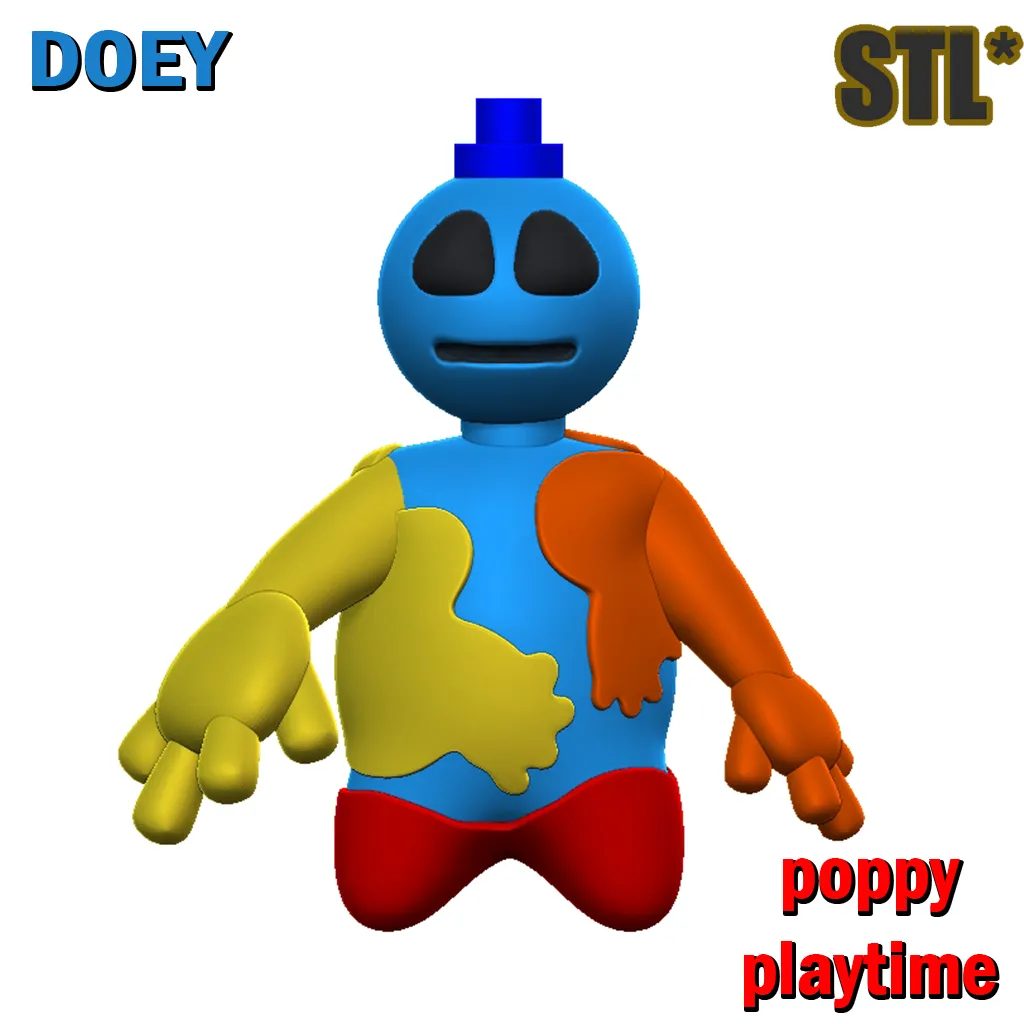 Poppy Playtime Chapter 4 Doey STL 3D Model Character Fanart