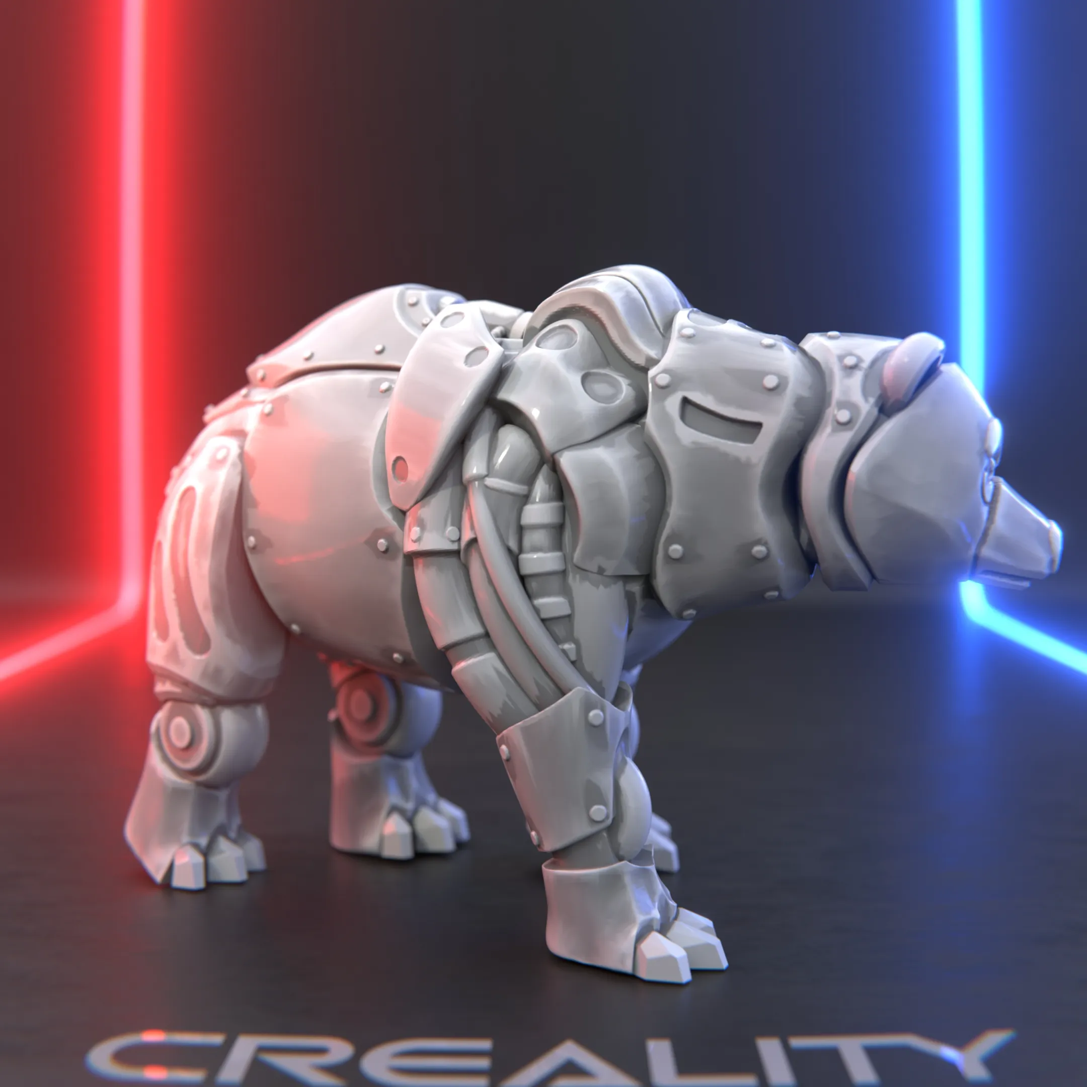 "Mechanical Bear – Steampunk-Inspired 3D Sculpture"