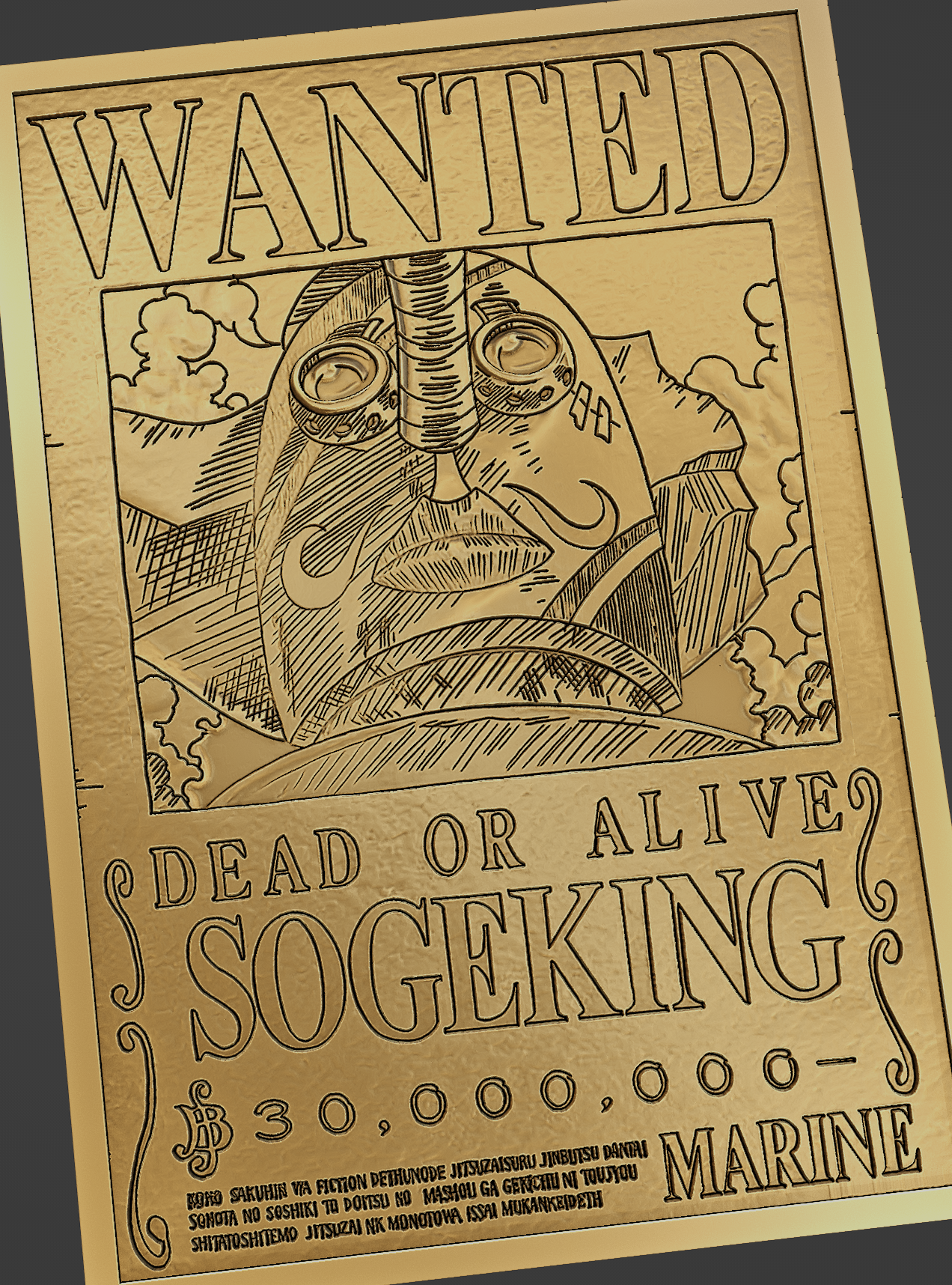 sogeking wanted poster - one piece, 3D models download