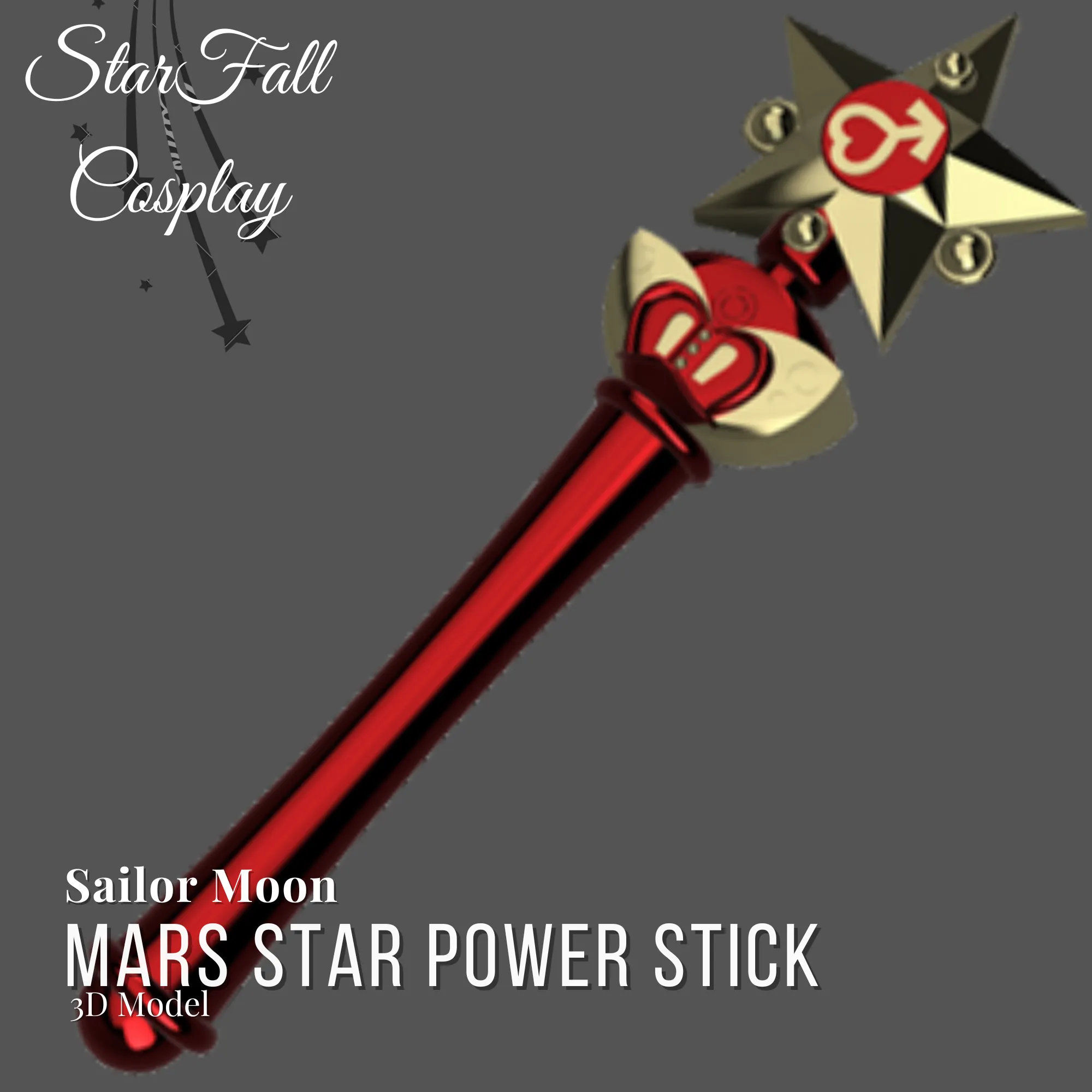 Mars Star Stick 3D Model Transformation Wand Sailor Scout